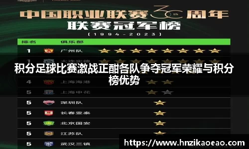 积分足球比赛激战正酣各队争夺冠军荣耀与积分榜优势