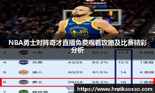NBA勇士对阵奇才直播免费观看攻略及比赛精彩分析